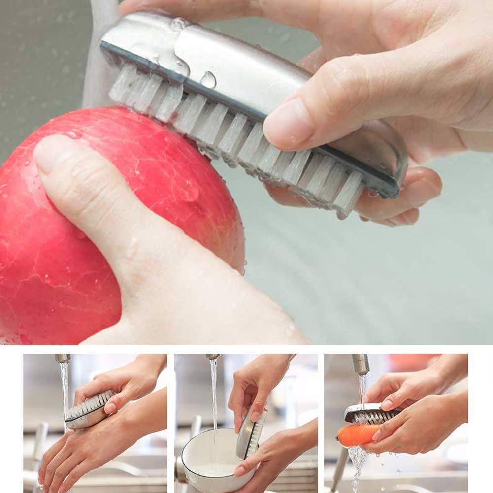 Hand and Nail Brush cleaner, Stainless Steel Soap, fingernail toe Cleaning Scrubbing Brushes & Help Eliminating Smells Absorb Odor — image 5