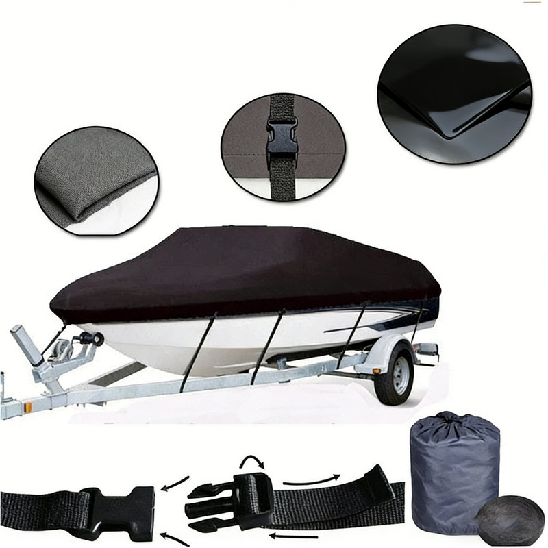 20-22ft Boat Cover Trailerable Marine Grade 600D Black — image 2