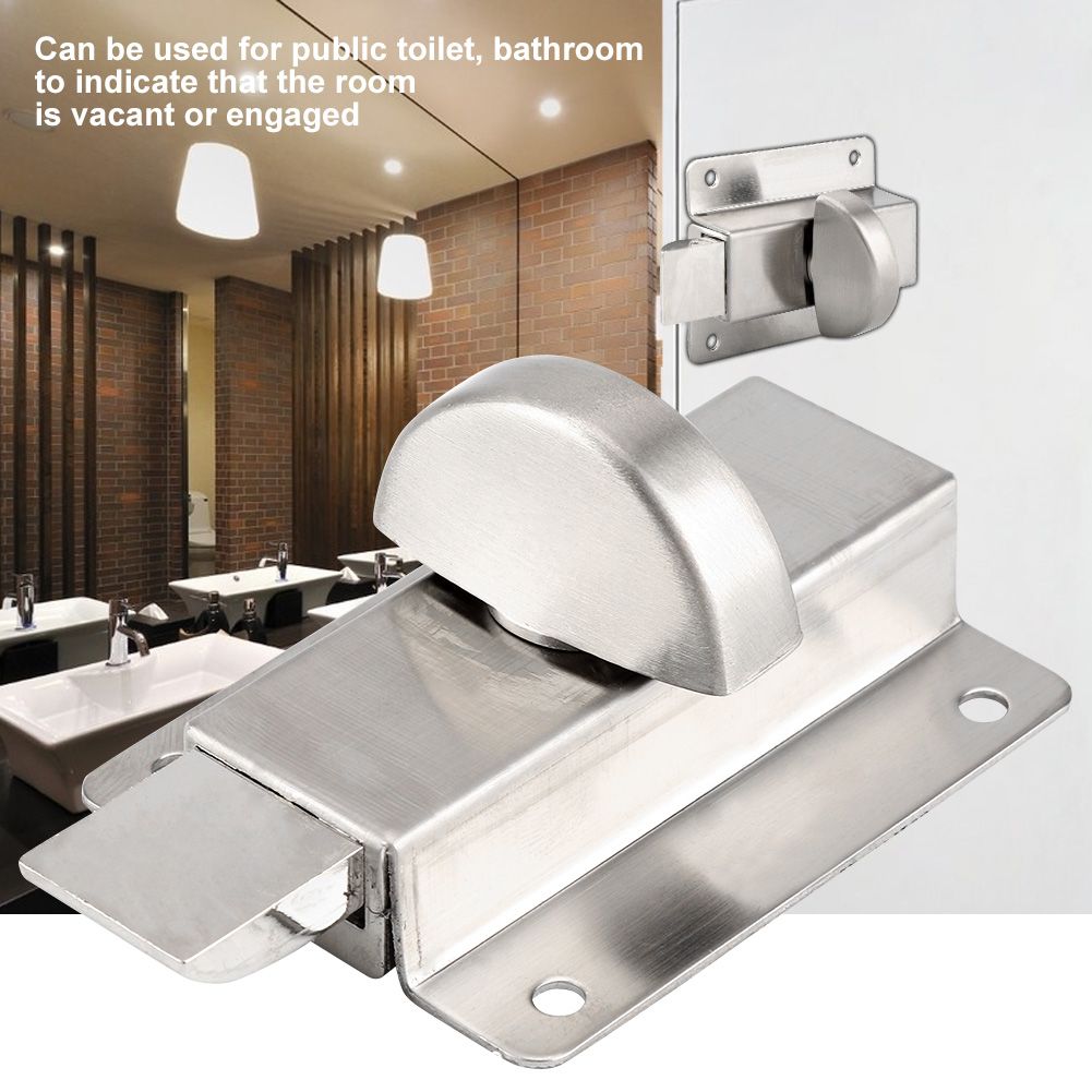 Bathroom Toilet Privacy Bolt Door Lock with Vacant Engaged Indicator and Screw Fittings — image 3