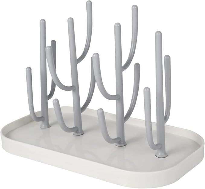 Countertop Bottle Drying Rack with Removable Base, Multi-purpose Detachable Storage Dryer Stand for Water Bottles Mugs and Small Gadgets, Gray