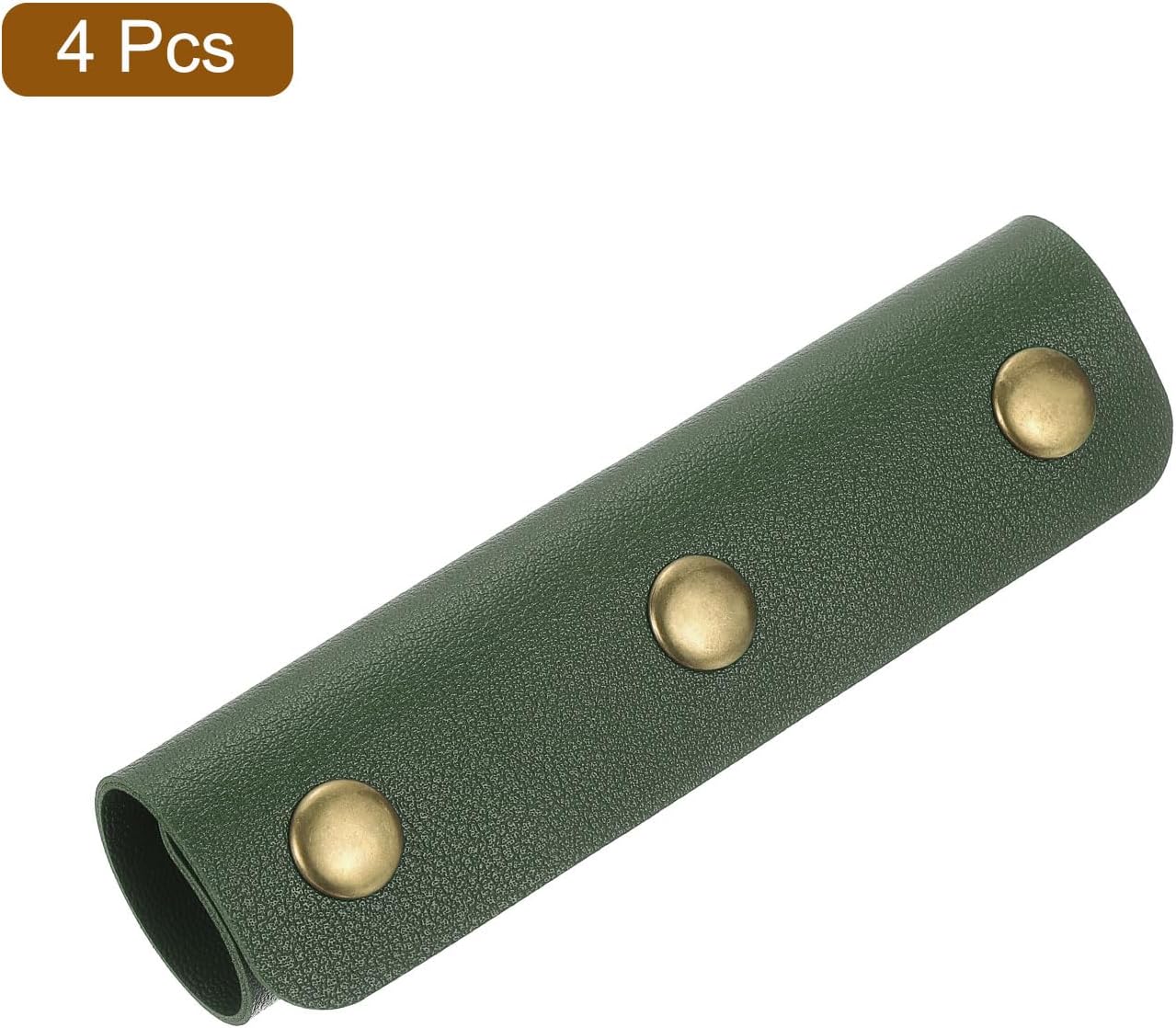 4Pcs Handbag Handle Cover, PU Leather Luggage Handle Wraps, Luggage Grip Protector for Purse Tote Bag Suitcase, Dark Green โ image 3