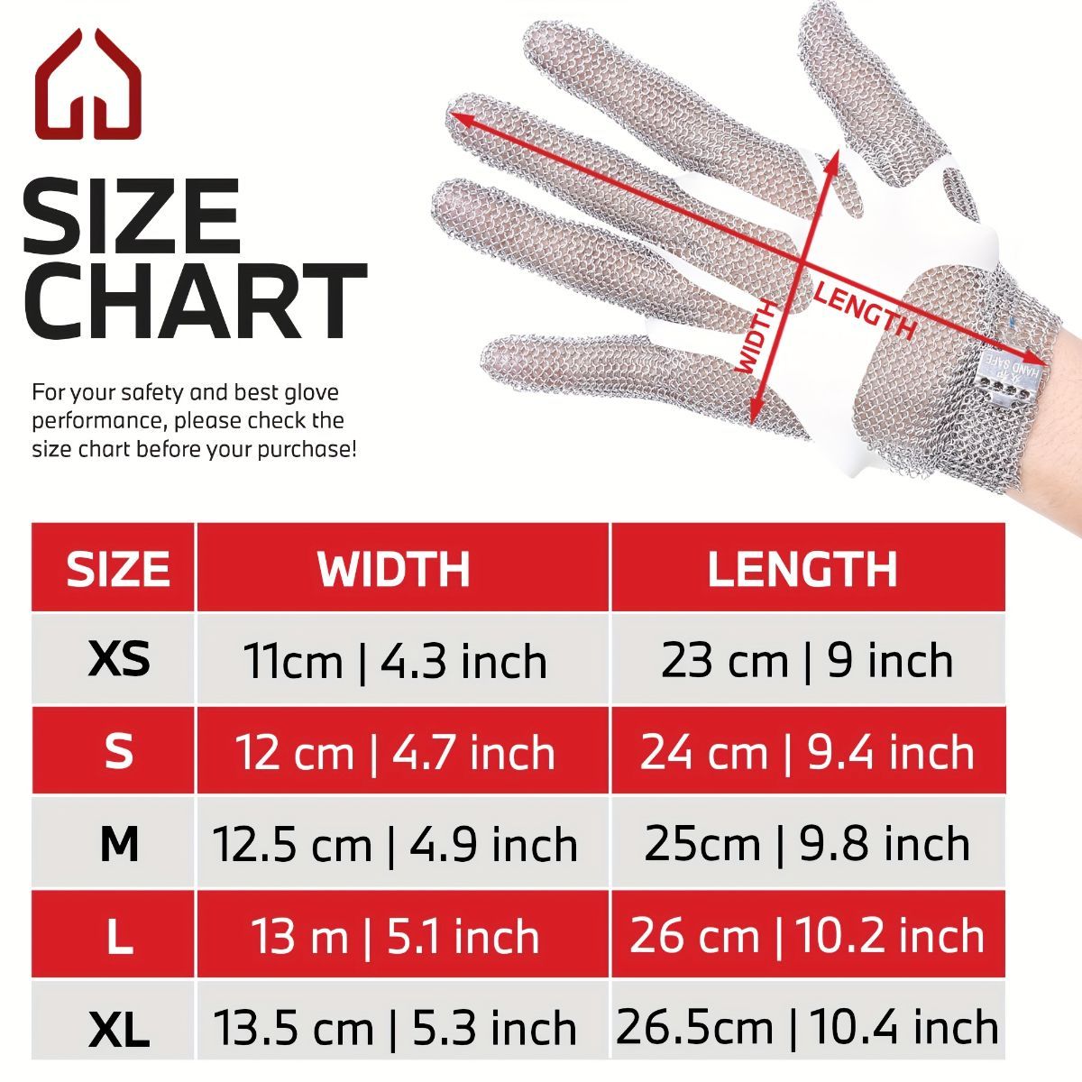 cut-resistant glove, stainless steel chainmail glove, industrial hand protection, adjustable safety glove, meat cutting glove, glass handling glove, Australia — image 5
