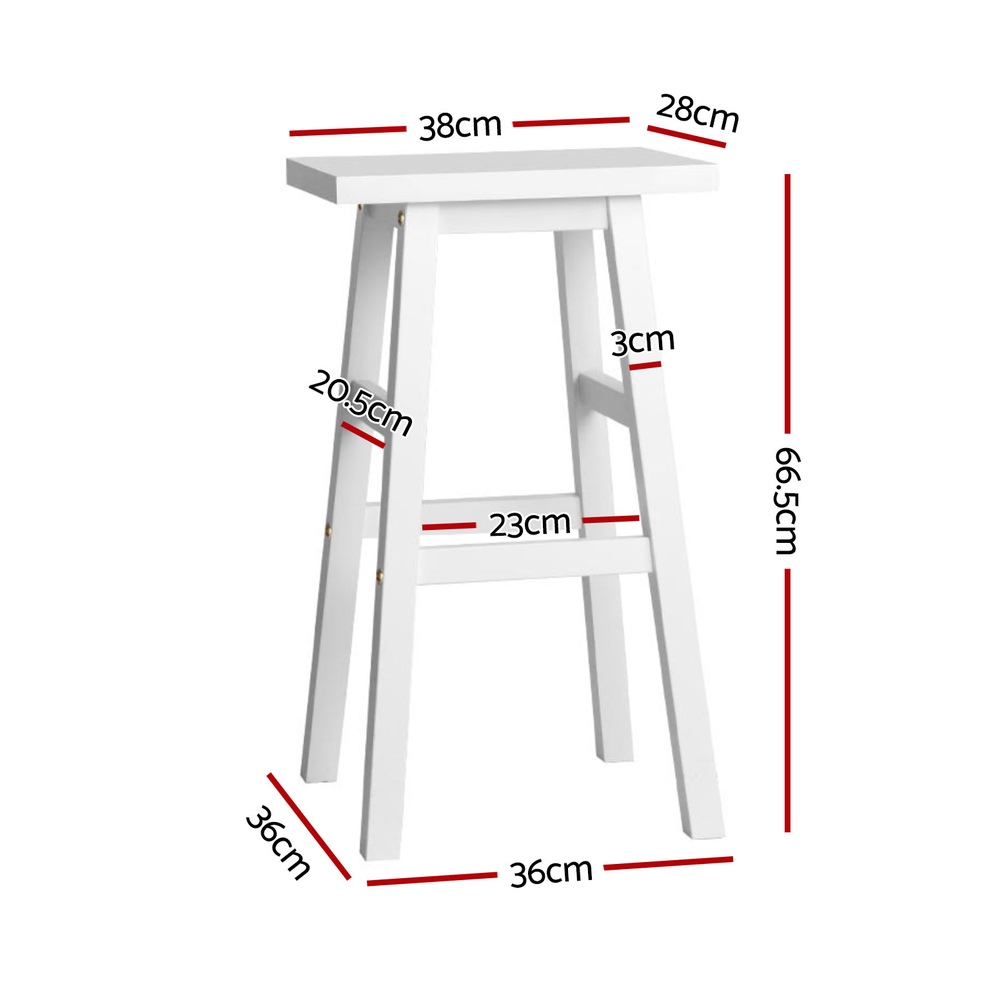 Artiss 4x Bar Stools Kitchen Chairs Wooden White โ image 2