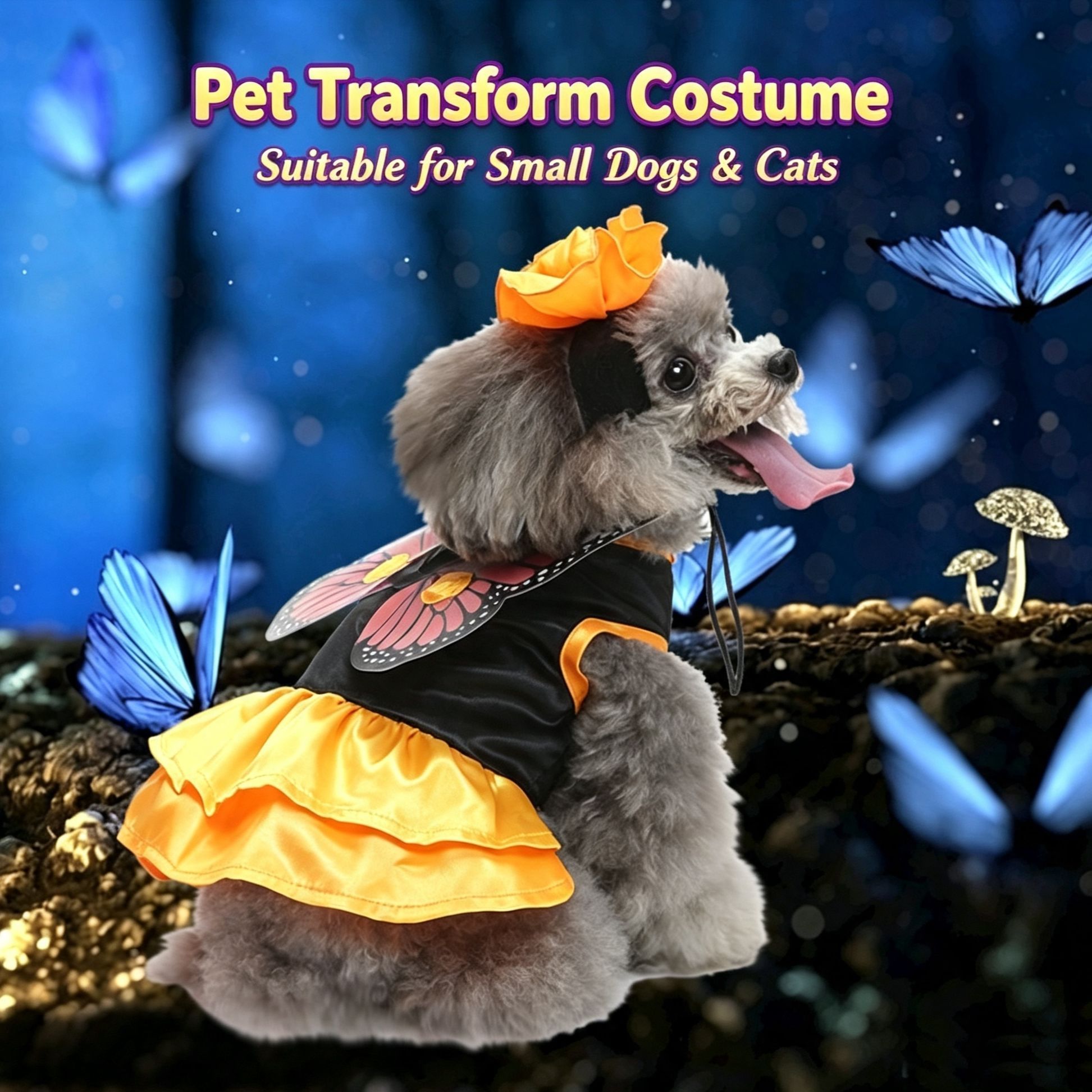 M Size Lava Flow Pet Costume, Fancy Dress for Halloween & Christmas, Lightweight for 3.5-4.5 kg Dogs and Cats — image 5