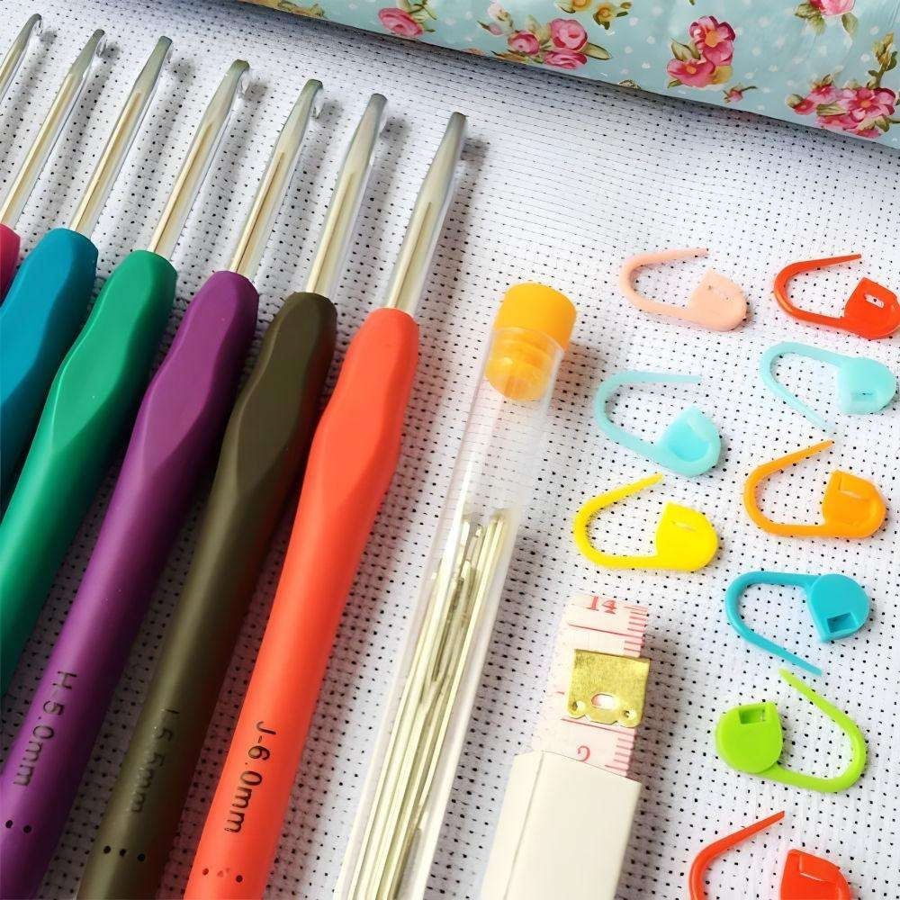45-Piece Crochet Kit with Hooks, Markers, Tape Measure, MultiColor โ image 3