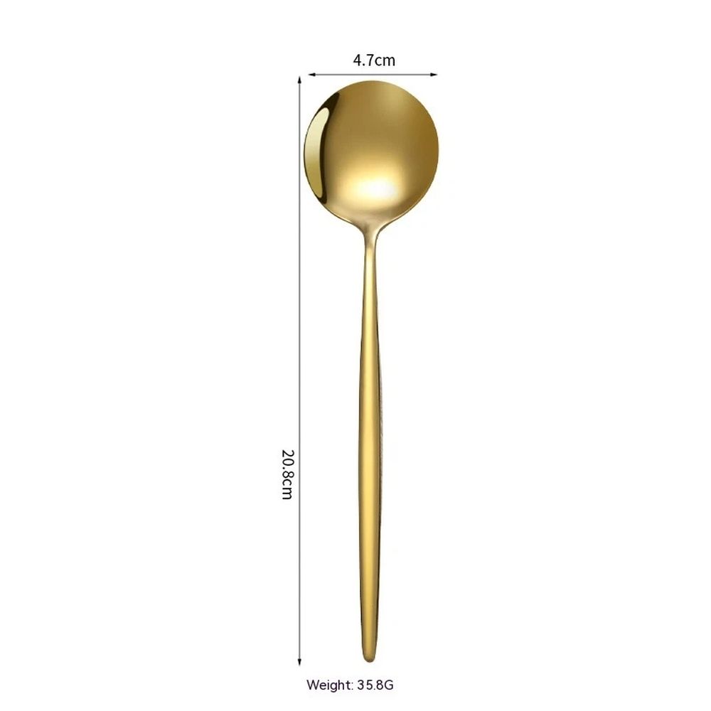 Gold Teaspoons 6 Piece, Stainless Steel Small Spoons, Tea Spoons for Home, Kitchen or Restaurant, Dishwasher Safe