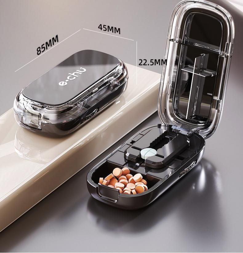 2pcs Cream White Pill Cutter (1/2 & 1/3 Cutting) — image 2