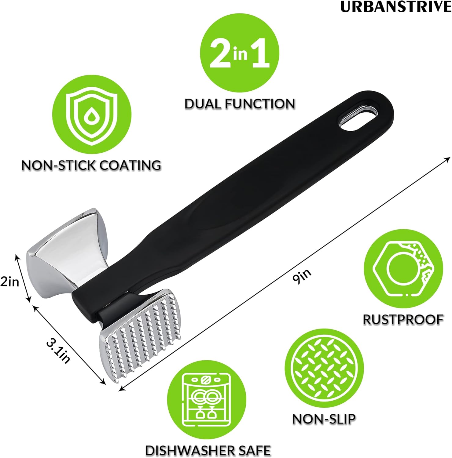 Premium Heavy Duty Meat Tenderizer Hammer — image 2