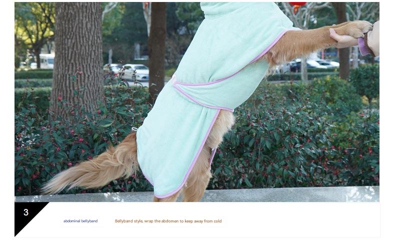 Pink Hooded Dog Bathrobe - Super Absorbent, Adjustable Fit, Cozy Pet Towel (Size: M) โ image 6