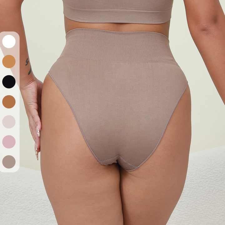 3 Pcs Size M Black Microfiber High-Waisted Thong Underwear with Tummy Control - Slimming Comfort โ image 4