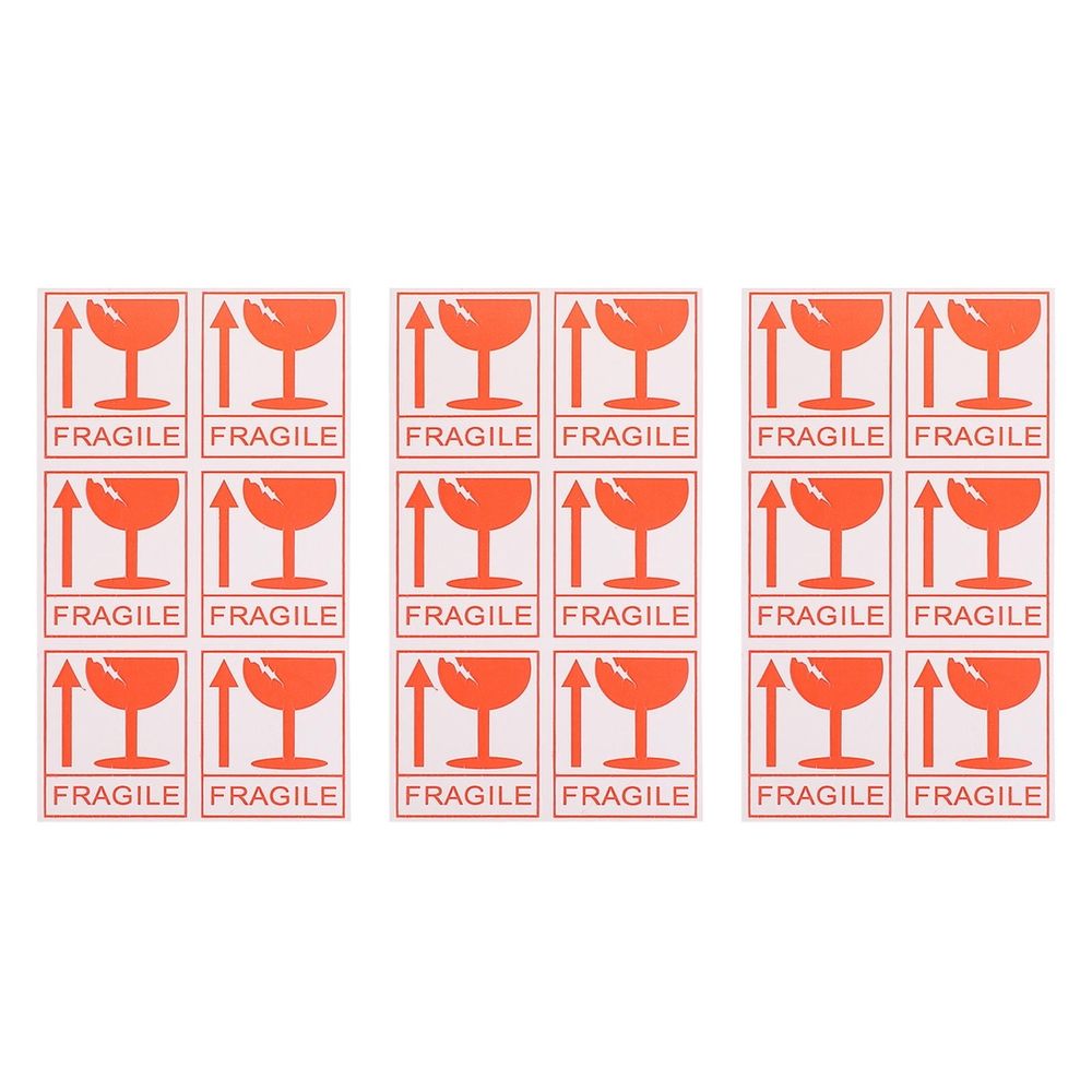 258Pcs Fragile Stickers with Strong Adhesive for Shipping Packaging Warning in Red Paper Material