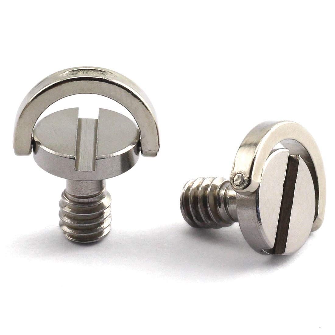 1/4"-20 D-Ring Camera Fixing Screw, 2 Pack D Shaft Quick Release Plate Mounting Screws 10mm Length (Stainless Steel) — image 2