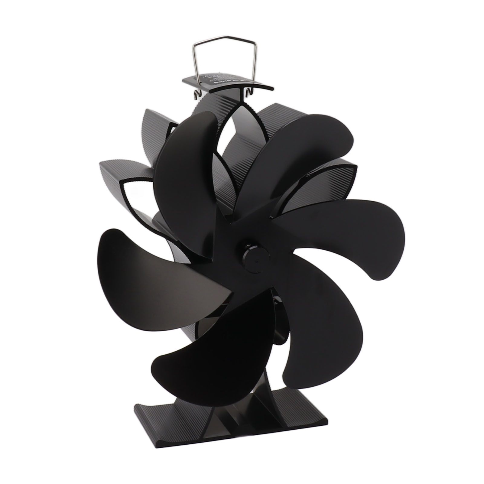 Heat Powered Stove Fan 6 Blade Aluminum Alloy Low Noise Wood Stove Fireplace Fan for Home Log Burning Stove Black โ image 5