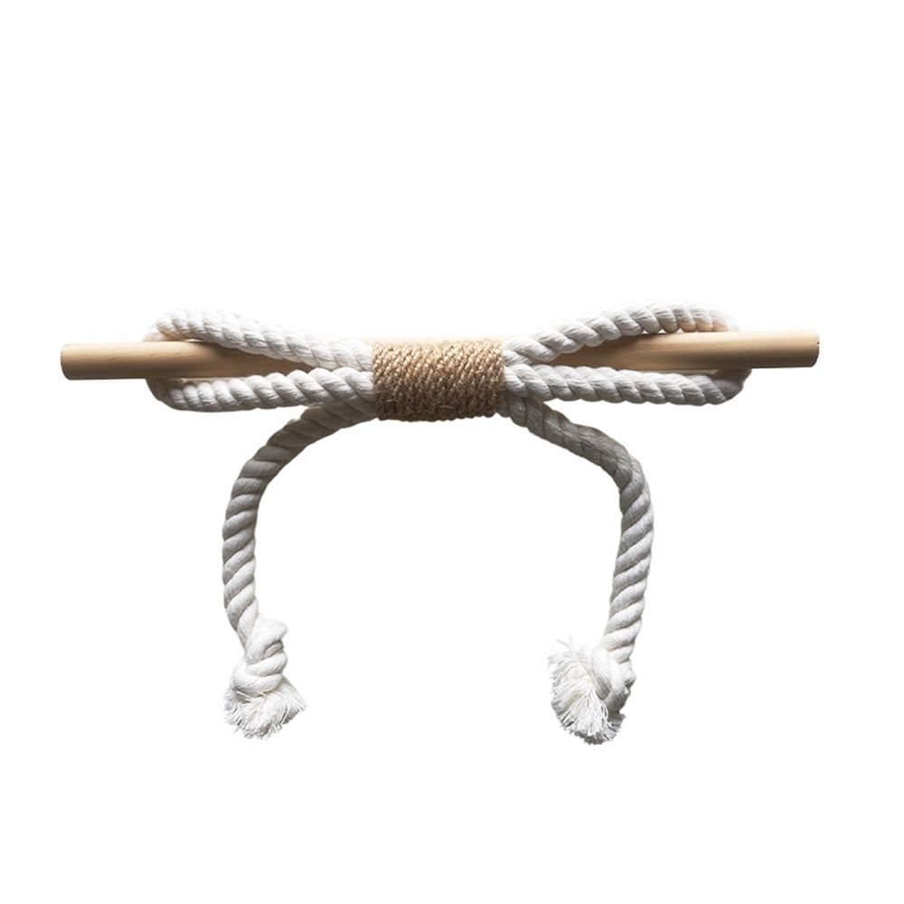 Curtain Tiebacks Rustic Holdbacks for Drapes, Farmhouse Tie Backs for Curtains, Cotton Jute Rope with Wood Club, Natural Boho Decor Shabby Chic Drapery — image 4