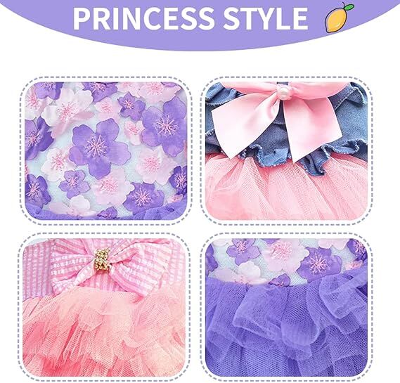pet products Fall Dog Dresses for Small Dogs Girl 3 Pack Summer Puppy Clothes Outfit Apparel Female Cute Cat Skirt — image 4