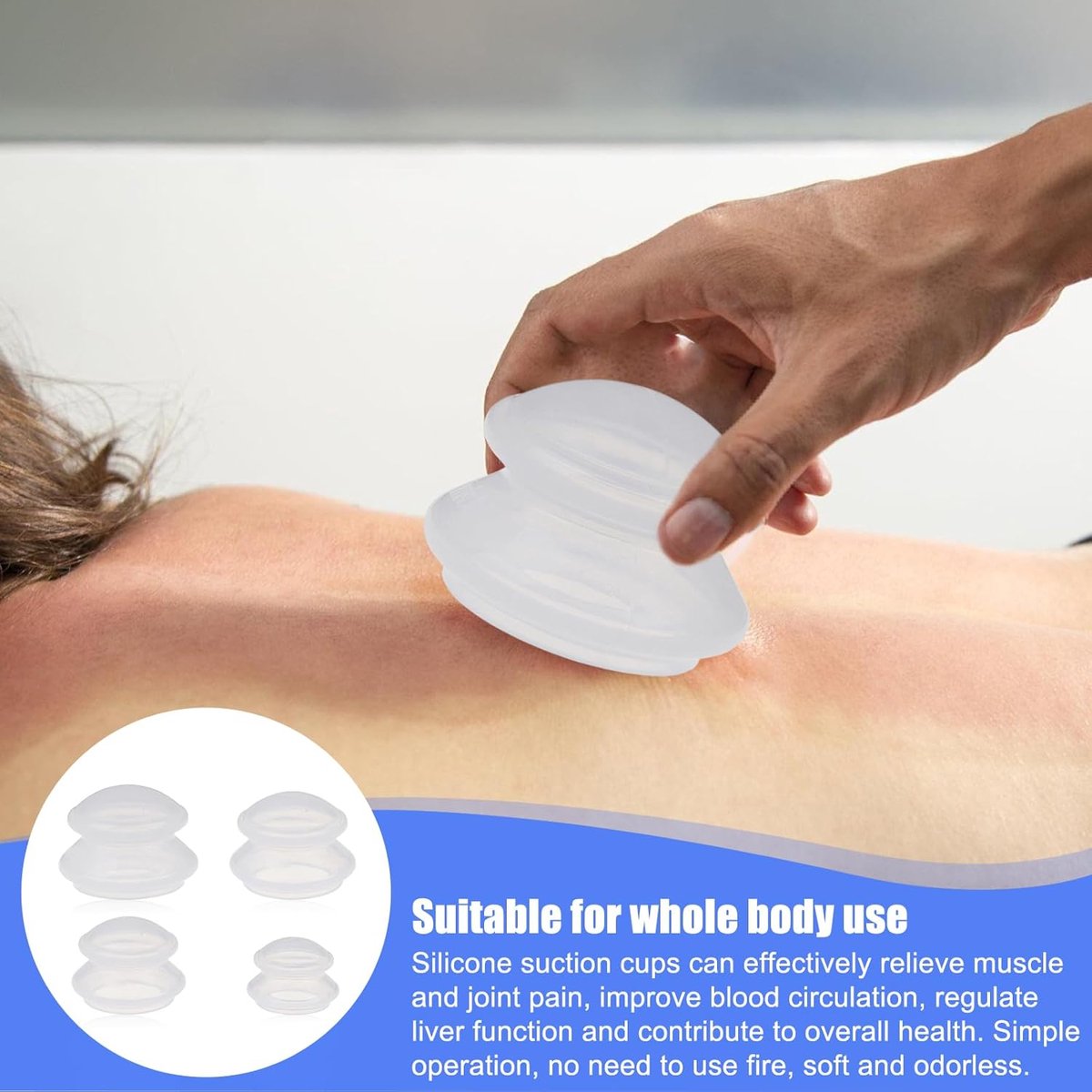 4 pcs Cellulite Cups - Silicone Cups - Cupping Set - Cupping For Cellulite - Vacuum Cup - For reducing cellulite anti-aging relieves pain and joints for โ image 2