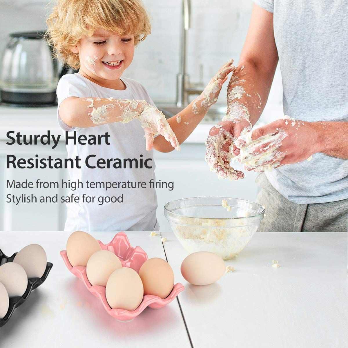 6 Cups Egg Tray Serveware, Eggs Dispenser, Egg Holder Set Kitchen Restaurant Fridge Storage Decorative Accessory — image 3