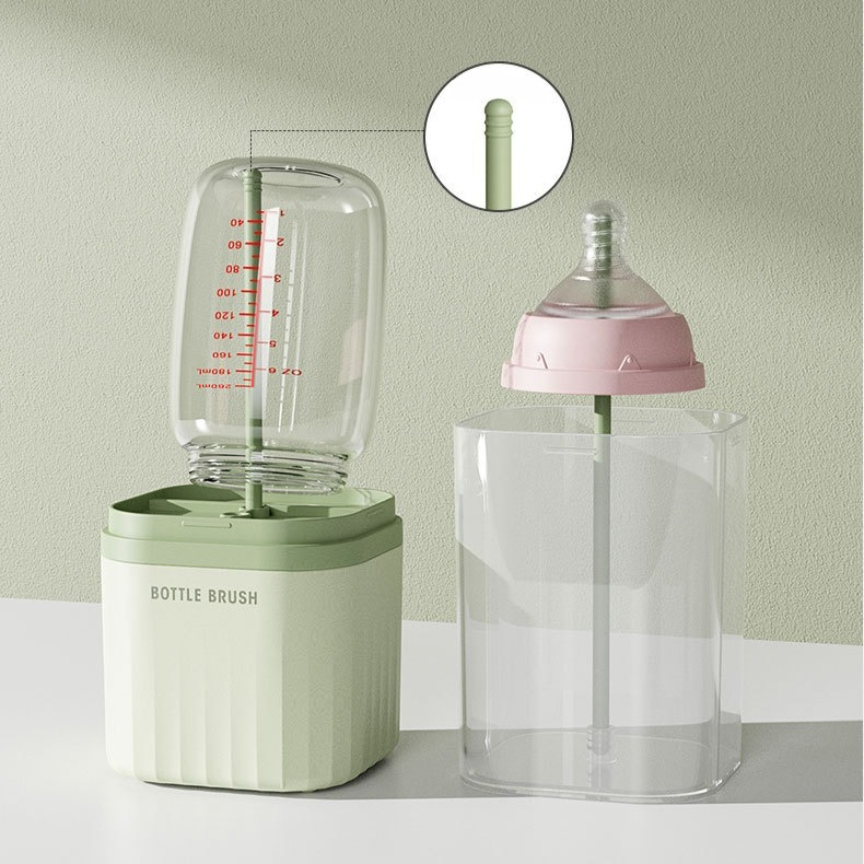 6-in-1 Portable Silicone Bottle Brush Set with Drying Storage Box, All-Purpose Cleaner for Baby Bottles, Nipples, and Straw Cups—Pink — image 5