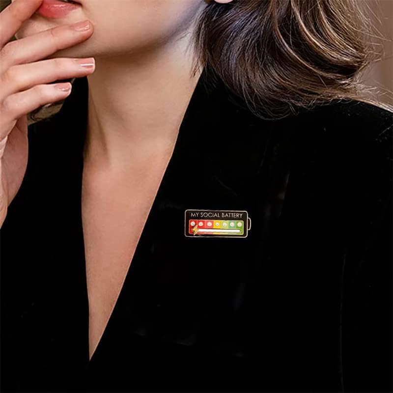 MY SOCIAL BATTERY Enamel Mood Conversion Lapel Pin Badge Funny Social Battery Indicator, 7 Days Mood, Cute, Creative Expression Pin Brooch β image 2