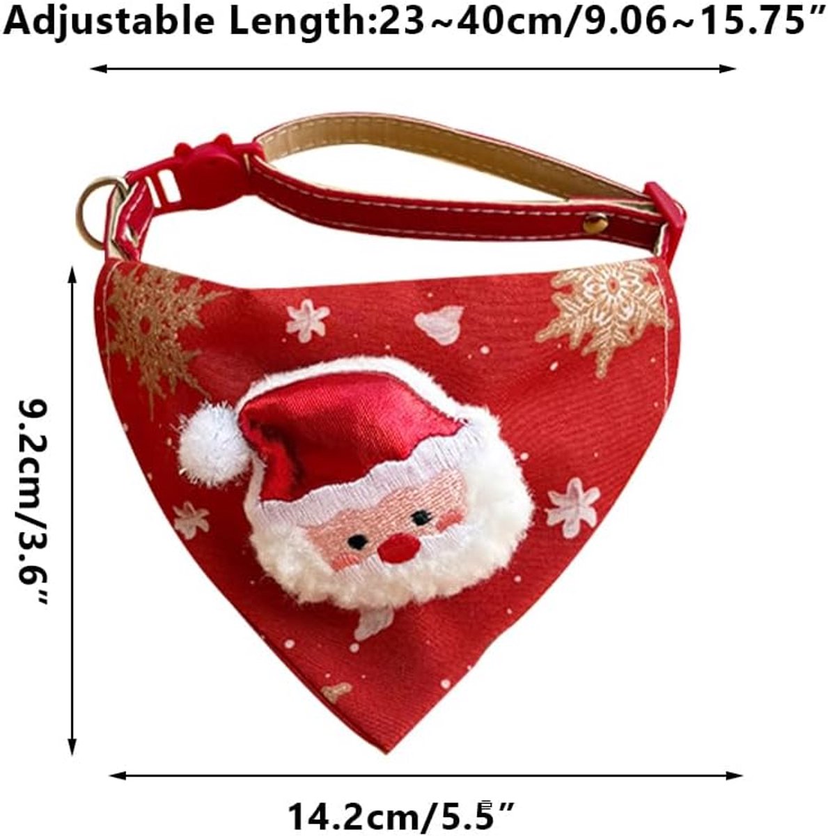 Pet Scarves - 4 Pack - Triangle Christmas Scarves for Dogs - Adjustable Scarves for Pets - Stylish and Breathable Bibs for Dogs - Buckle Design - Suitable for — image 2
