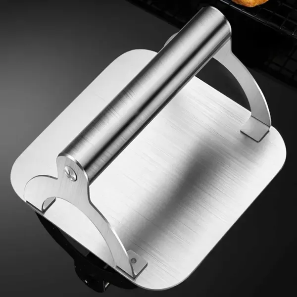 Stainless Steel Burger Press with Flat Base and Handle for Smash Burgers, Grills, Stovetops, Home Kitchens and Restaurants, Silver โ image 6