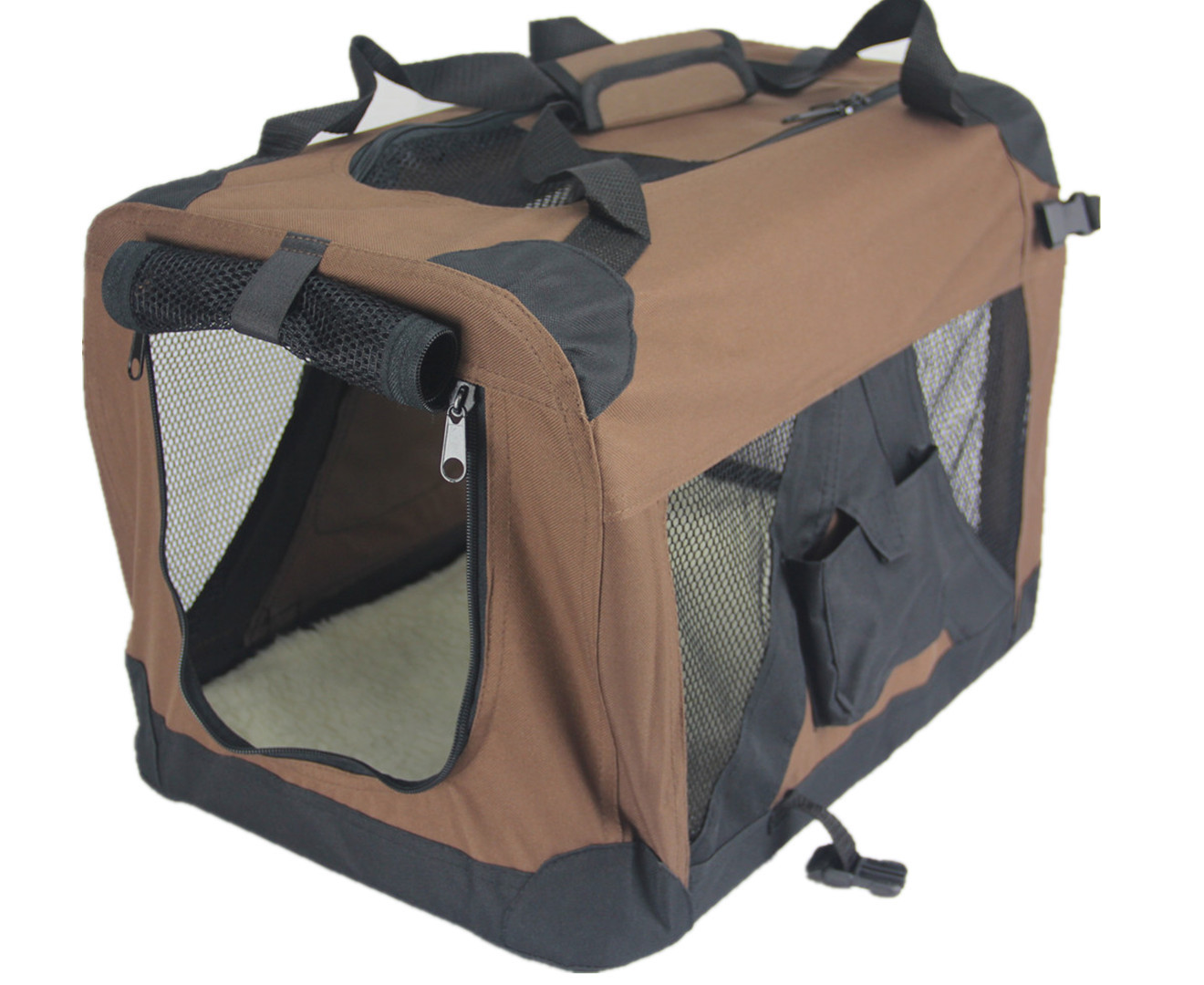 YES4PETS XL Portable Foldable Pet Dog Puppy Cat Soft Dog Cat Crate-Brown โ image 2