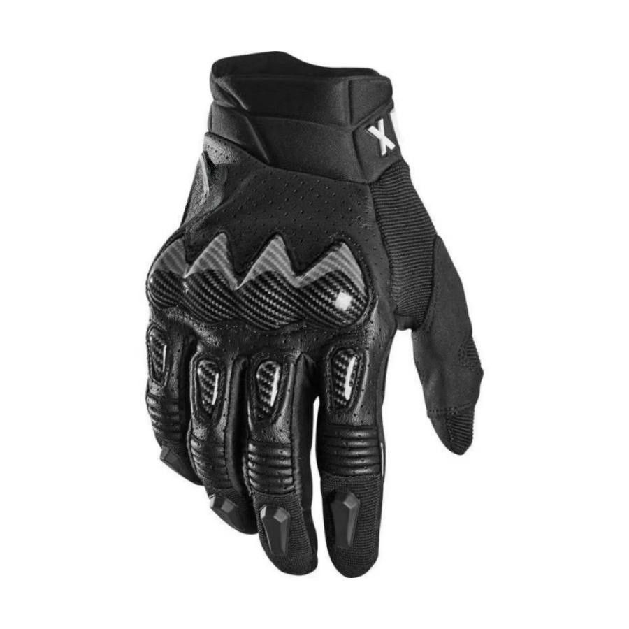 Fis Carbon Fiber Leather Anti Slip Motorcycle Gloves Black XL