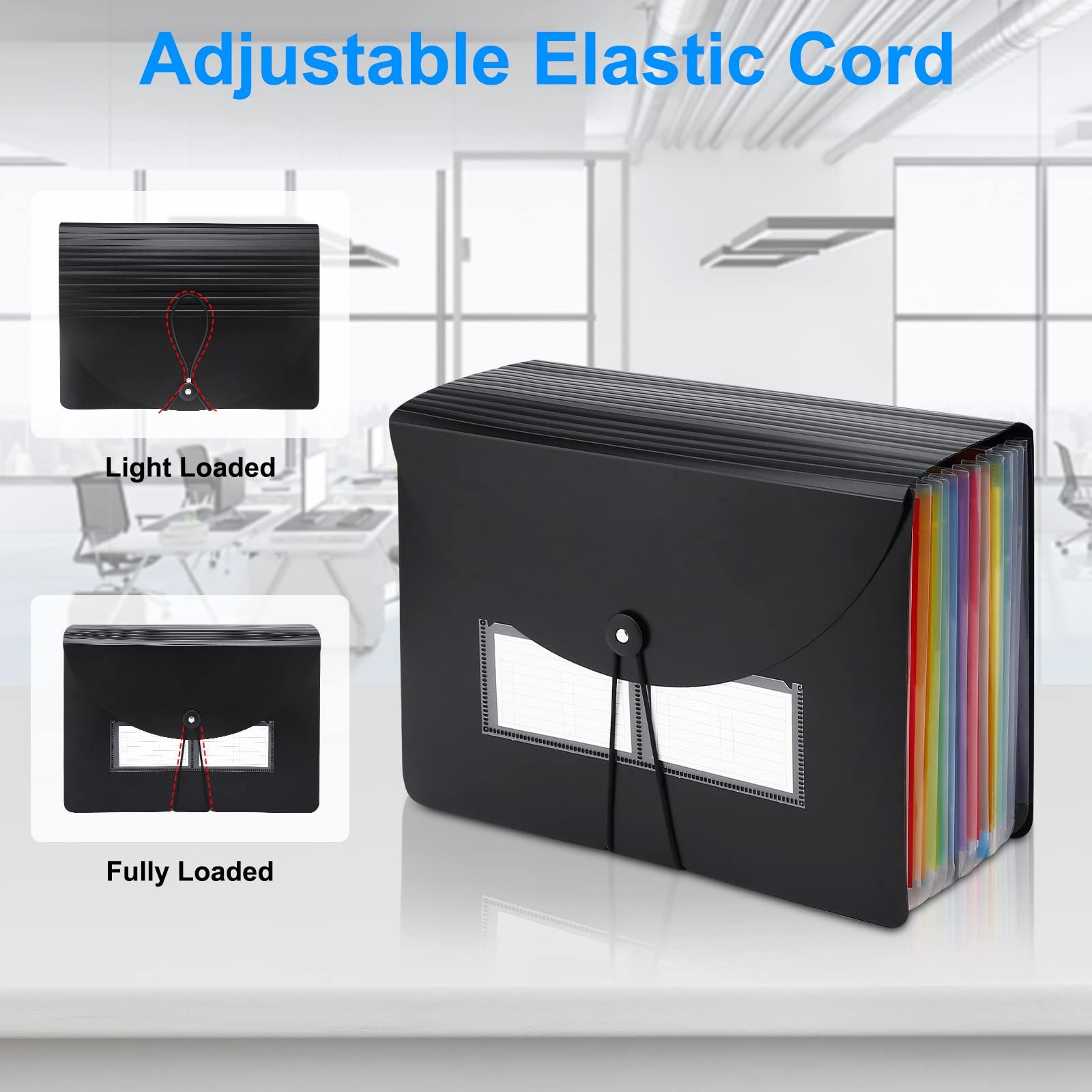 File Organizer, 13 Pockets Expanding File Folders, According File Organizer Portable Document Organizer with Blank Labels — image 3