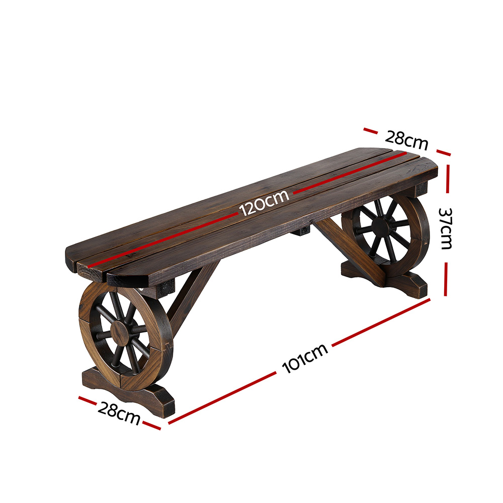 Gardeon Outdoor Garden Bench Seat Wooden Patio Furniture Wagon Dining Chair โ image 2