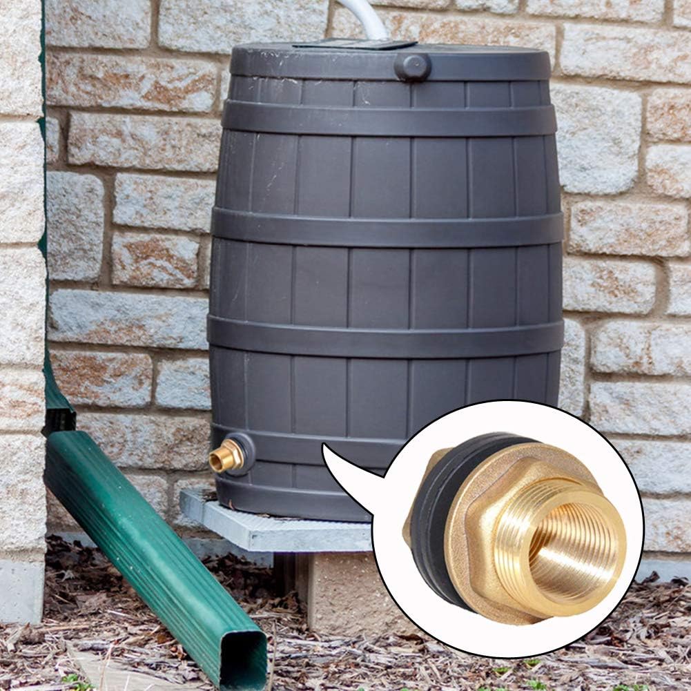 1/2" Female 3/4" Male Soild Brass Water Tank Connector Theaded Bulkhead Fitting With 2 Rubber Rings Stablizing โ image 3