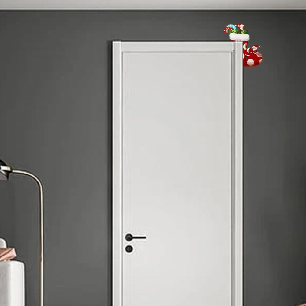 Christmas Door Frame Wood Decoration Cute Lovely Extra Thick Christmas Decoration Wood Frame Corner Hanging Decoration — image 4