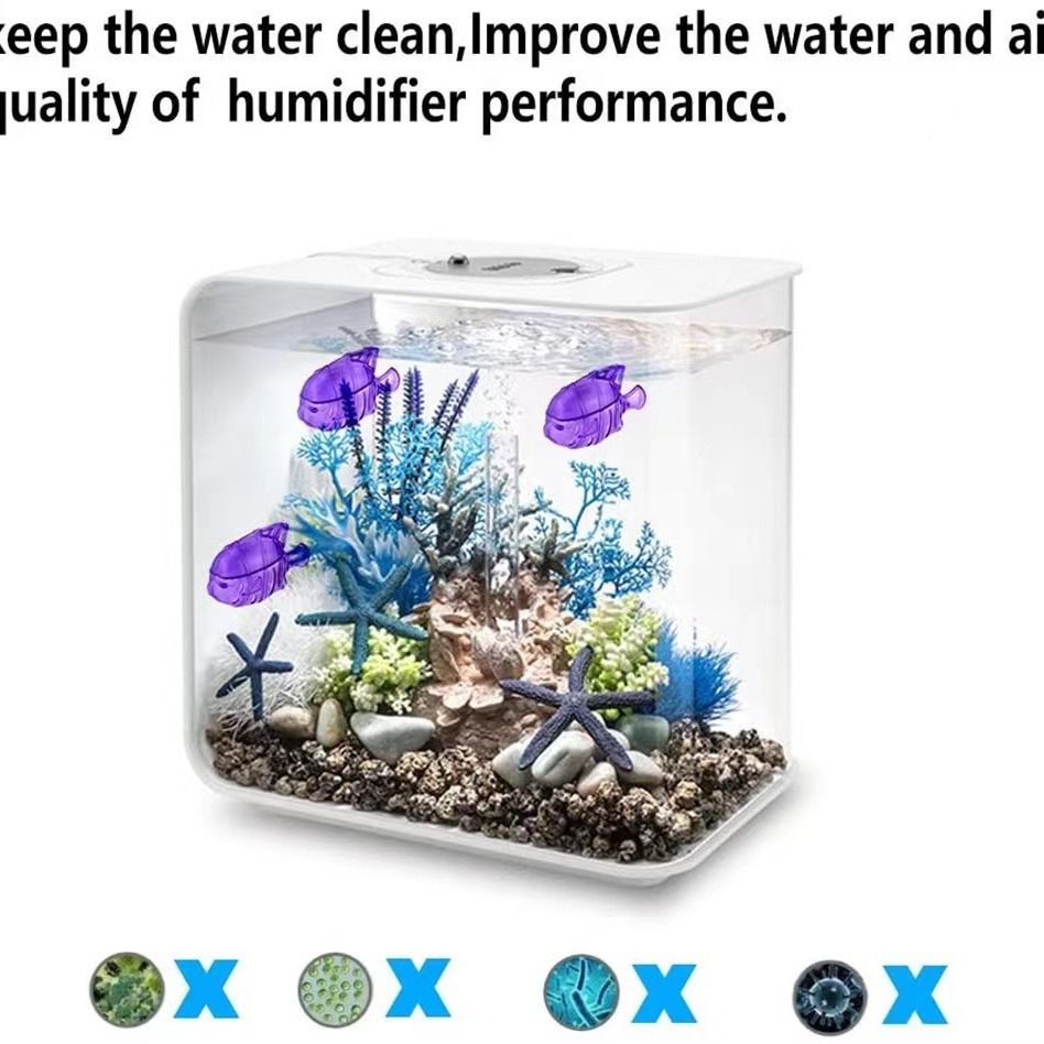 4 PCS Universal Humidifier Tank Cleaner, Warm & Cool Mist Humidifiers, Fish Tank,Compatible with Drop, Droplet, Adorable(Purple) — image 2