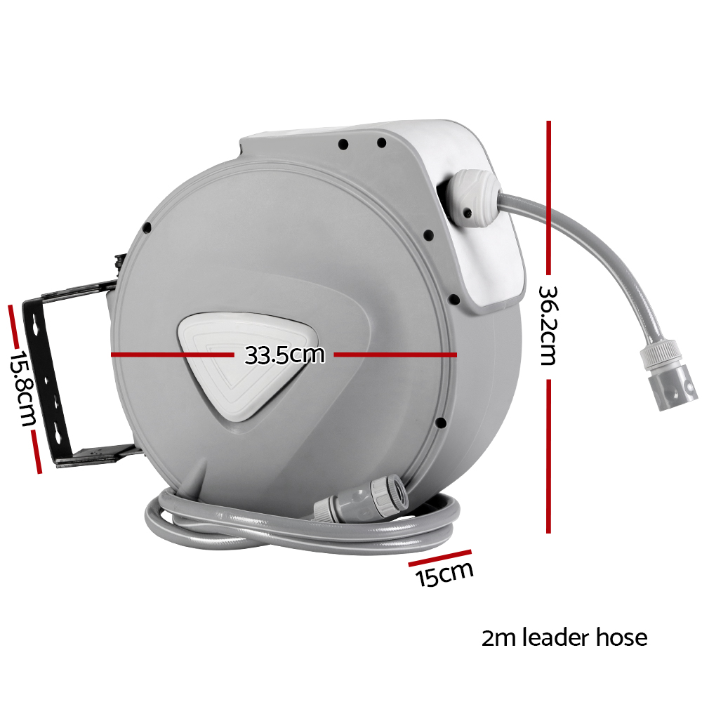 Water Hose Reel 20M Retractable Auto Rewind Spray Gun Garden — image 2