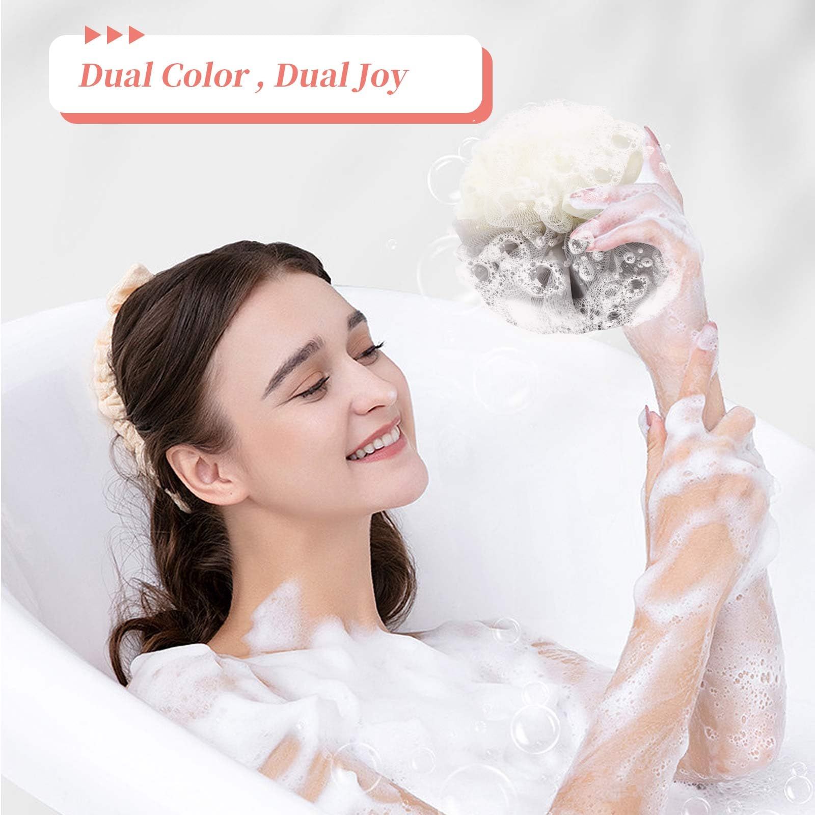 Bath Loofah Sponge Back Scrubber Shower Sponge Soft Mesh Exfoliator Pouf Shower Ball Bath Sponges for Women and Men Bath โ image 3