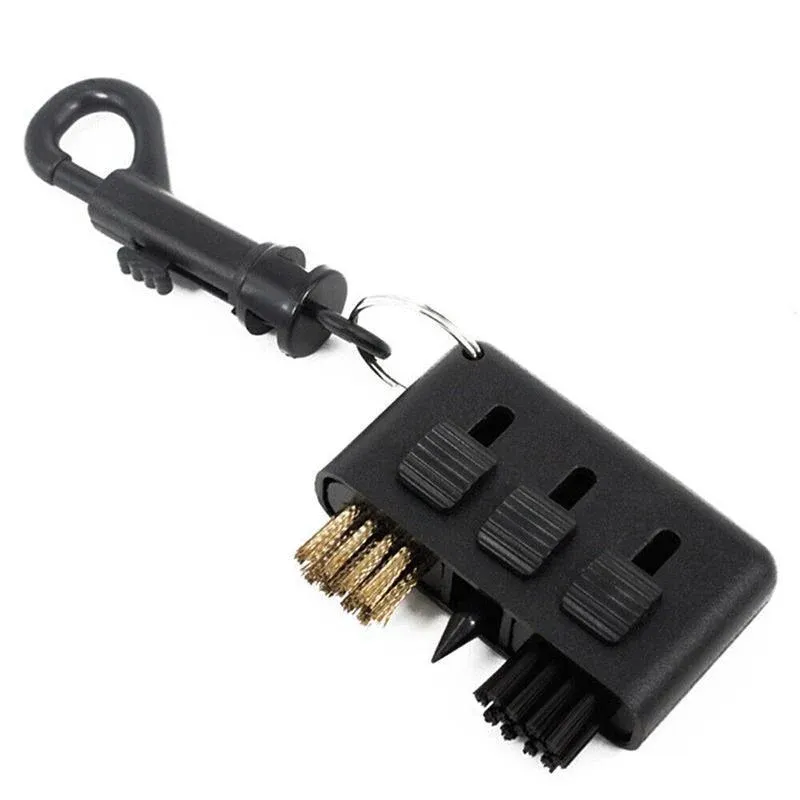 Golf Club Cleaning Brush 3 In 1 Club Groove Cleaner Tool with Keyring โ image 2