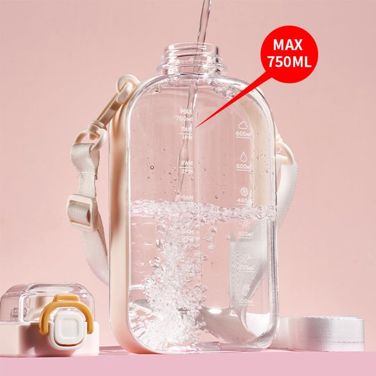 Sports Water Bottle - Fitness Water Bottle - 750ml Leakproof Water Bottle - Suitable for travel, picnics, camping, hiking - Pink — image 4