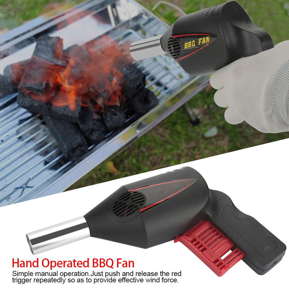 Portable Manual Operated BBQ Fan Air Blower for Outdoor Camping Picnic Grill Barbecue Tool — image 2