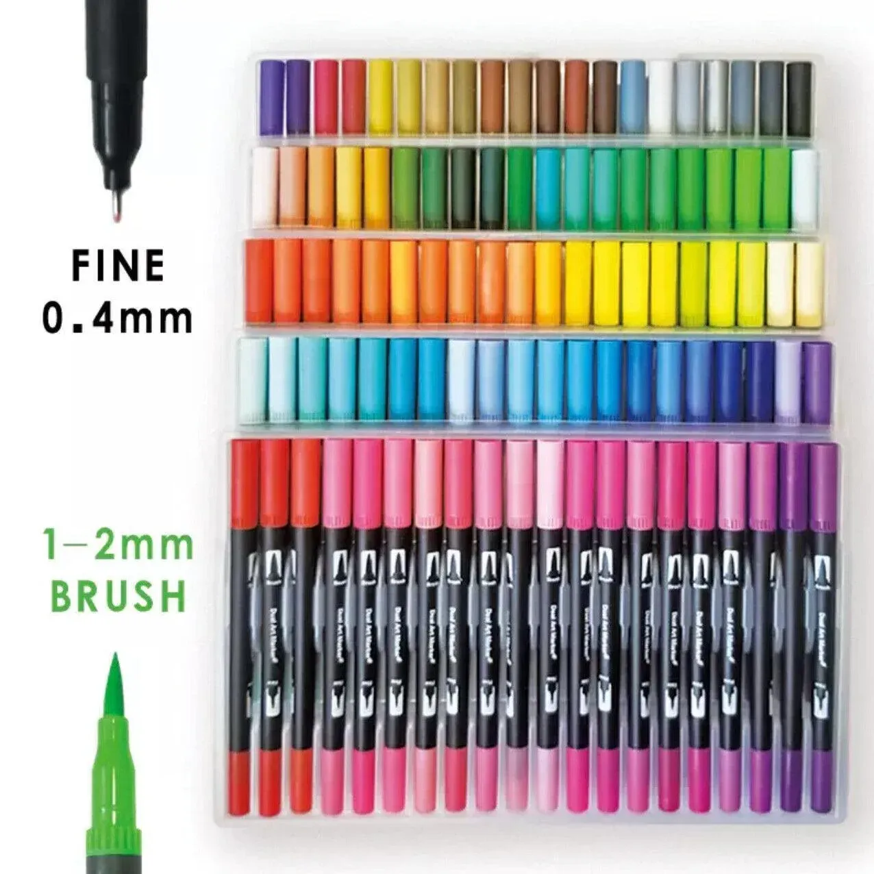 12-120 Watercolor Brush Pen Set Artist Sketch Marker - Black-36 Colours — image 4