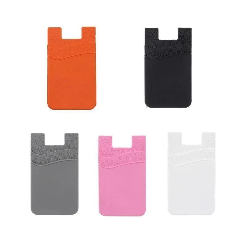 Silicone Phone Card Holder Double Layer Adhesive Wallet with 3M Backing - Black — image 3