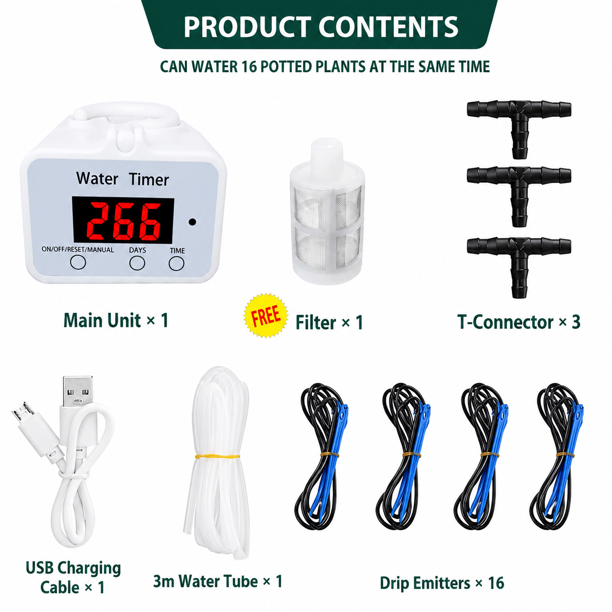Smart Automatic Plant Watering Drip Irrigation System with Timer, Rechargeable Battery, Dual Spray & Drip Modes, Balcony Gardens — image 2