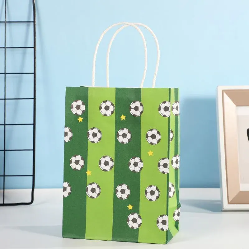 30PCS Fashion Ball Kraft Paper Gift Bag Festivals gift tote bag Party Favor Bag - Red-Tennis-Ball-30pcs β image 6