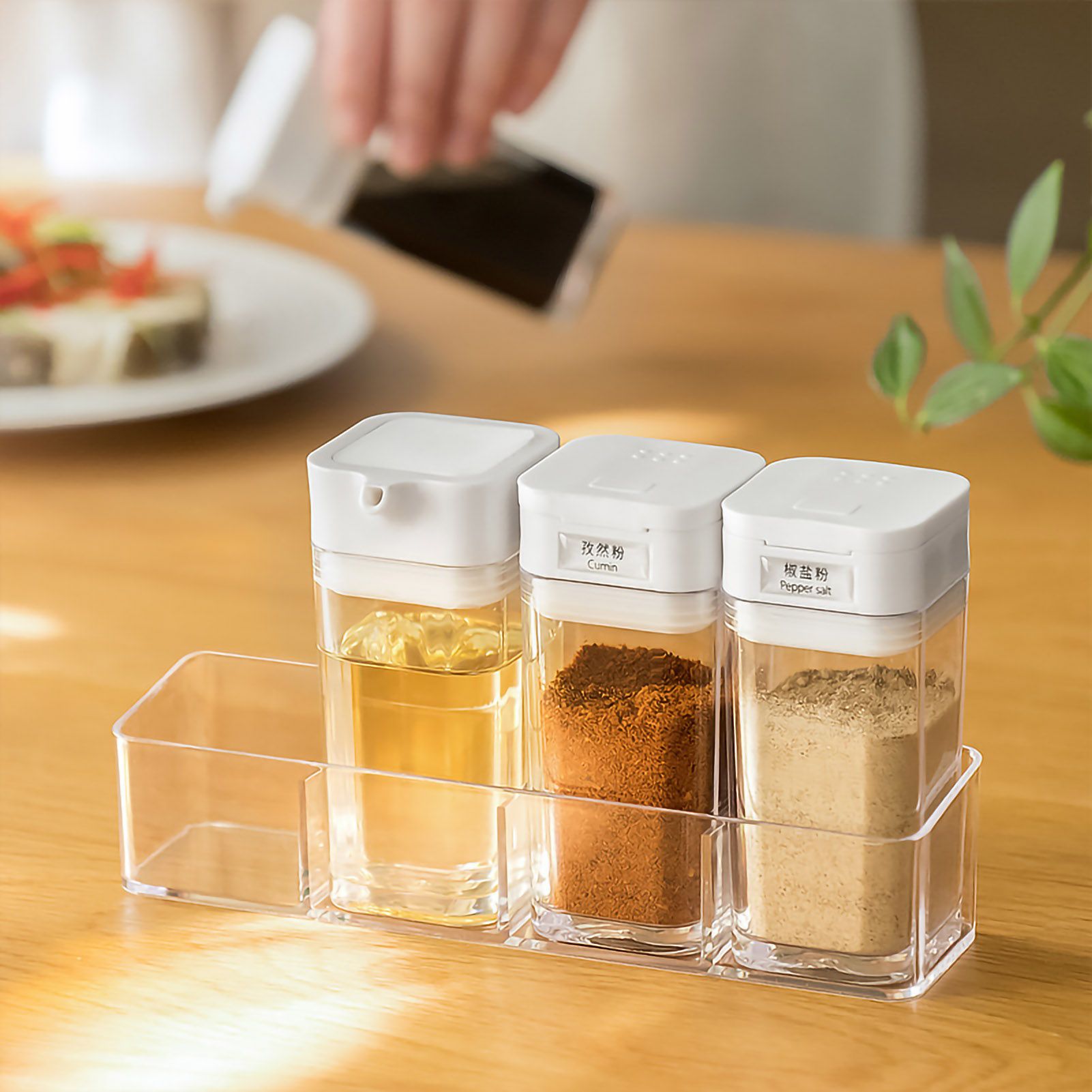 Seasoning Container Compact Portable Transparent Condiment Bottle for Kitchen Home 4 Seasoning Bottle โ image 4