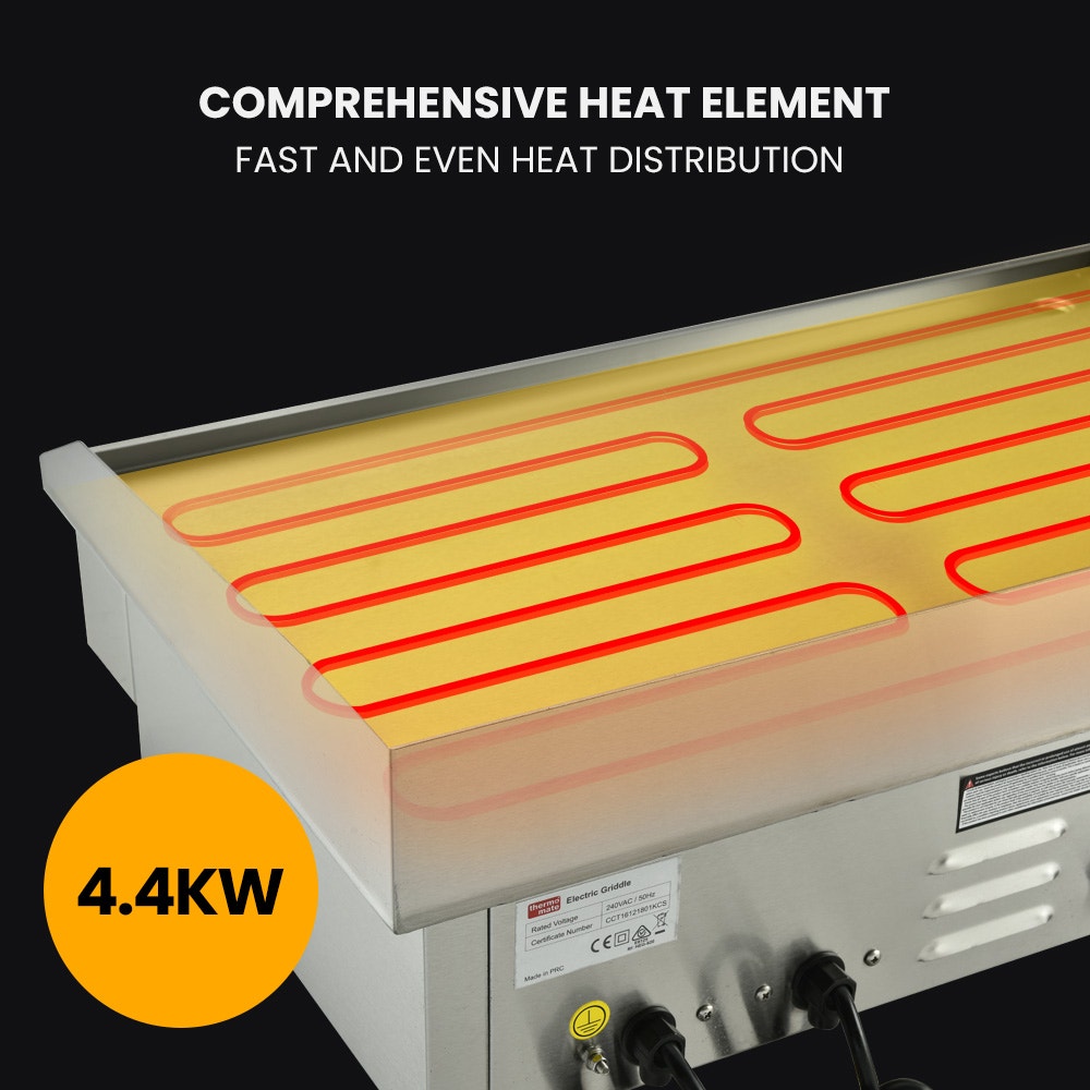 THERMOMATE Commercial Electric Griddle TH-G05, 4400W 73x37cm Flat Cooking Surface โ image 5