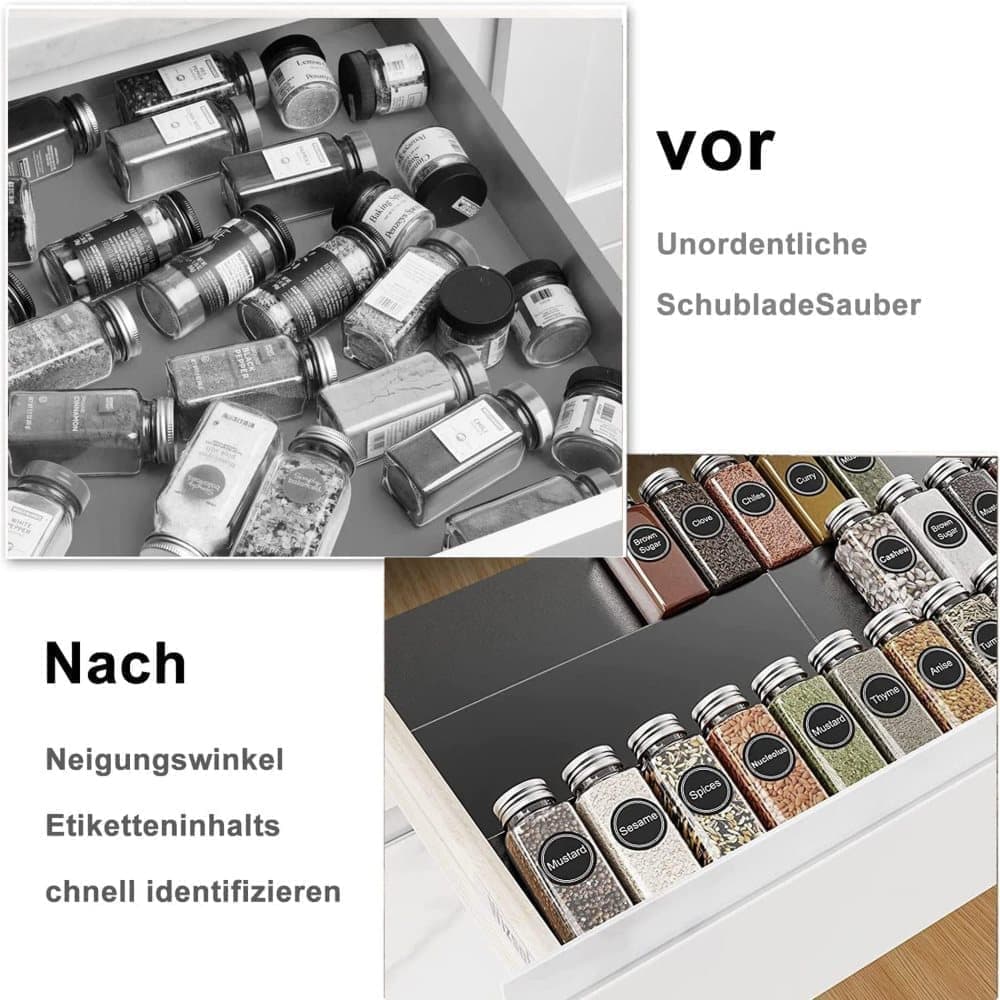 6-Piece Adjustable Spice Rack for Kitchen Storage, Compatible with Jars — image 3