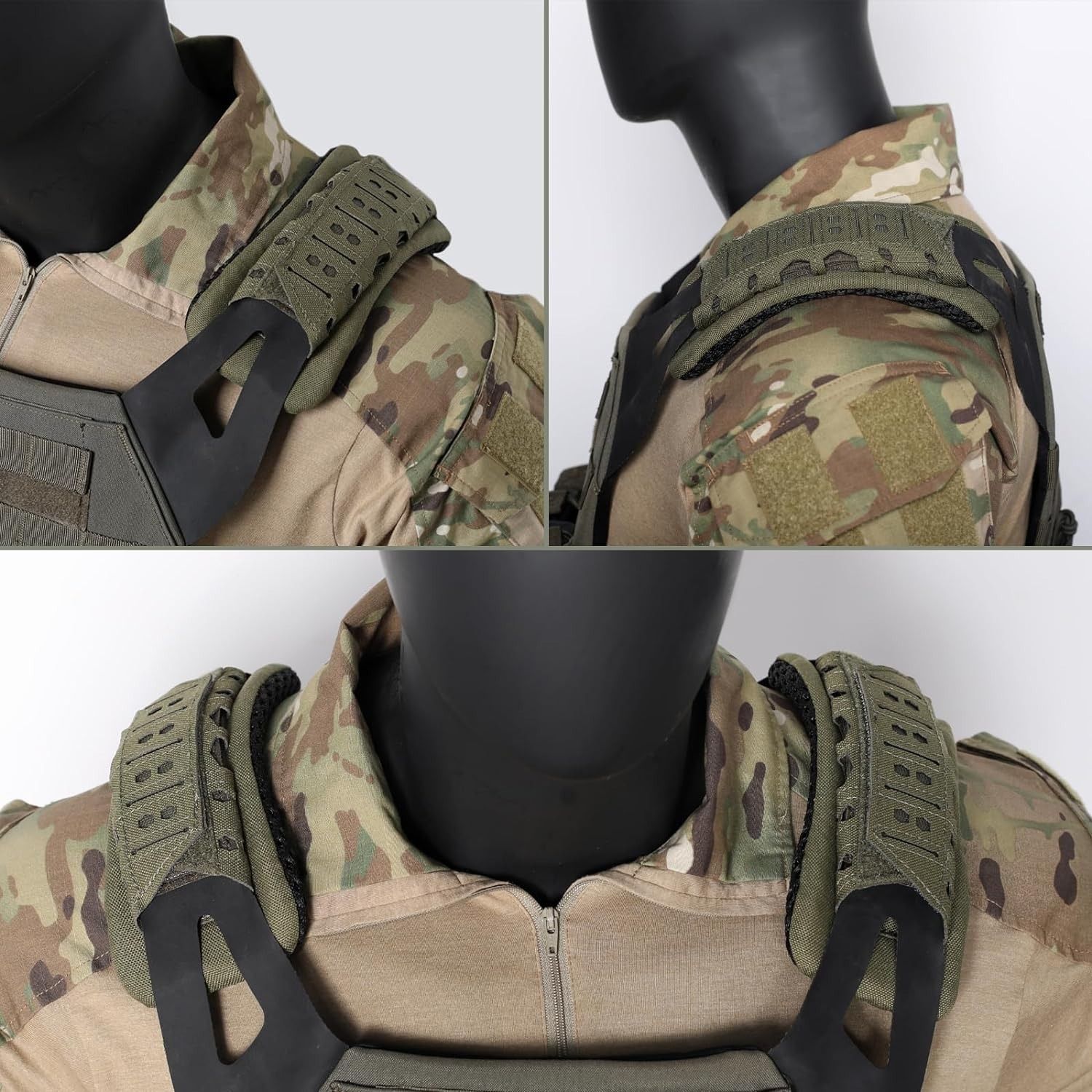 3 Pcs Tactical Vest Shoulder Pads Backpack Breathable Mesh Cushion Pad Lightweight Soft Strap Pads Shoulder Pads — image 2