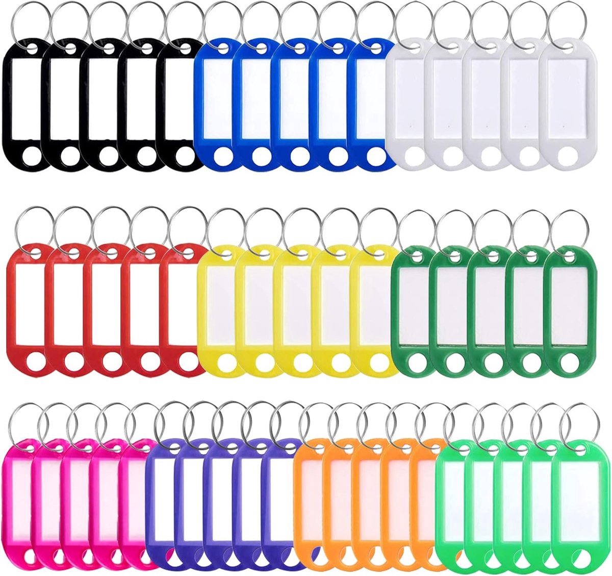 Key Tags 50 Pieces - Keychain - Luggage Label - Key Name Label - Keychains - Key Distinguisher - Key Label - Name Labels - Organize Keys - Key Holder - Luggage