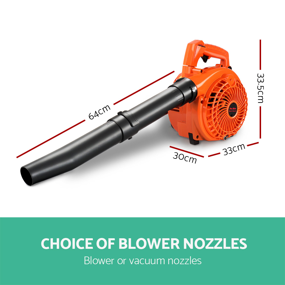 Giantz 25.4cc Petrol Leaf Blower Vacuum 2-in-1 Garden Vac Mulcher Blower Orange — image 6