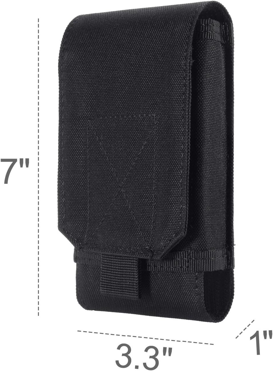 Black Army Bag for Phone Belt Pouch Holster Cover Case Hoop and Loop of tactical cell phone holster for men belt is attached โ image 2