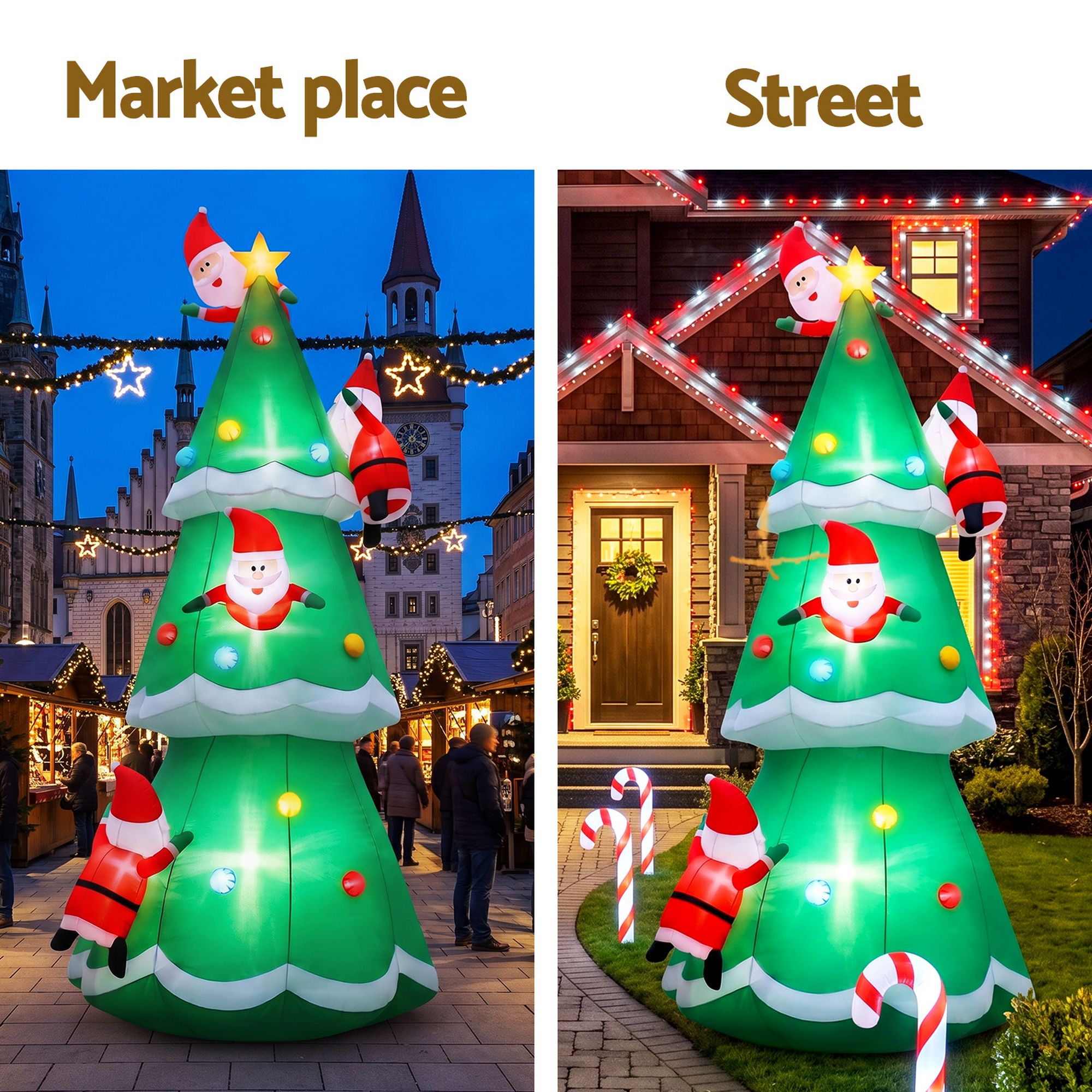 Jingle Jollys Christmas Inflatable Santa Tree 5M Illuminated Decorations โ image 5