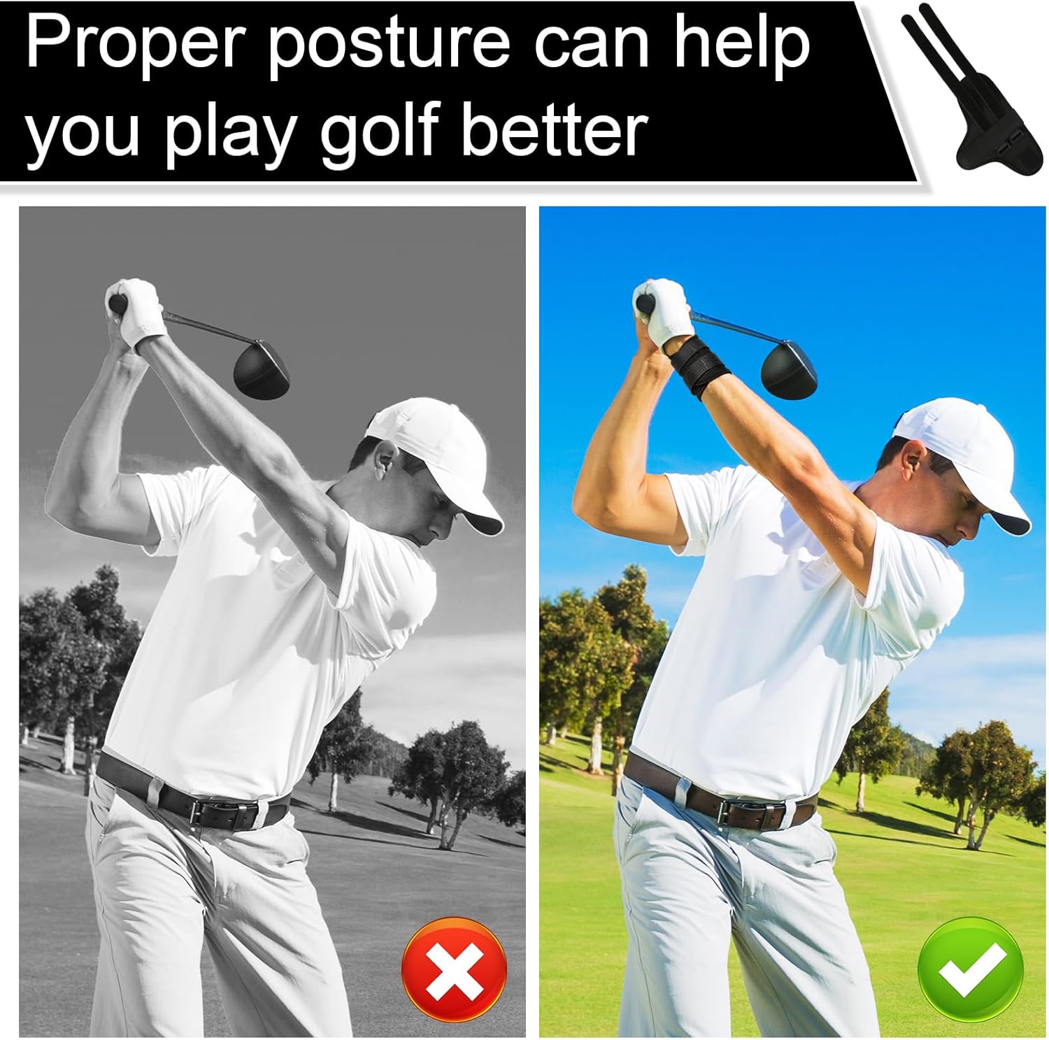 Golf Swing Trainer for Beginners - Black - Set of 1 - Ideal Training Aid — image 4